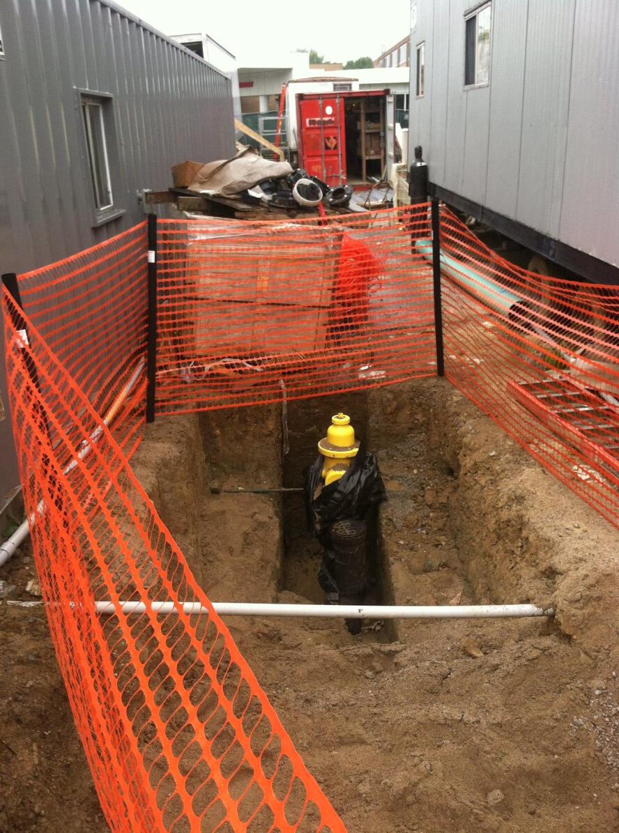 The top two pictures show the barrier sleeve holding plastic safety fence. The bottom two show what happens when you don't use